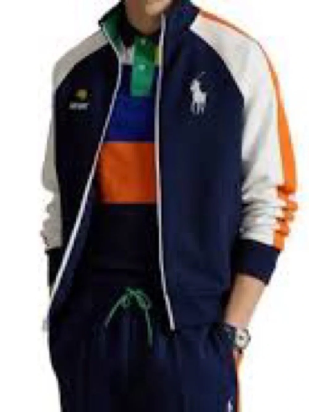 Ralph Lauren Navy, White & Orange Kids US Open Pea Coat